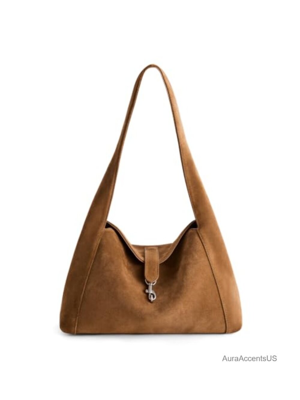 Genuine Suede Leather Hobo Shoulder Bag Slouchy Purse